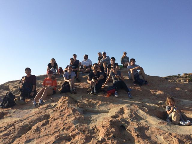 Dinner on top of Lizard's Mouth Rock with the Jacobs Lab (Photo: Raquel)